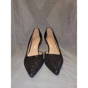 NWOT Black sparkle Pointed Closed Toe stilettos Heels 6.5